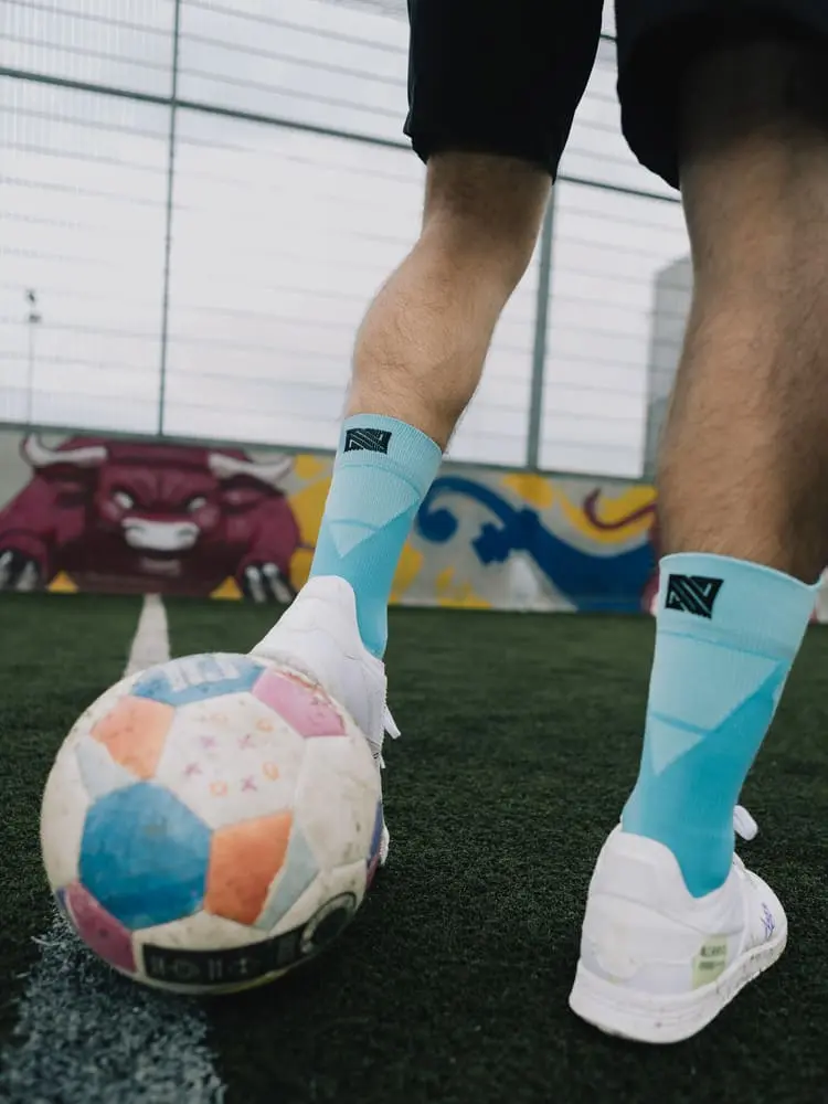 Grip Socks und Fußballsocken in Hellblau - Mit noch mehr Anti Rutsch Effekt